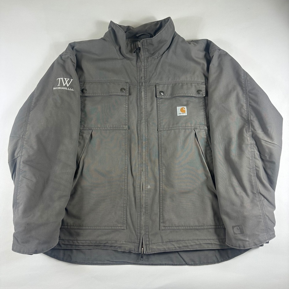 Carhartt Mens 2XL Workwear Jacket Quilted Lined Gray Quick Duck Chicago